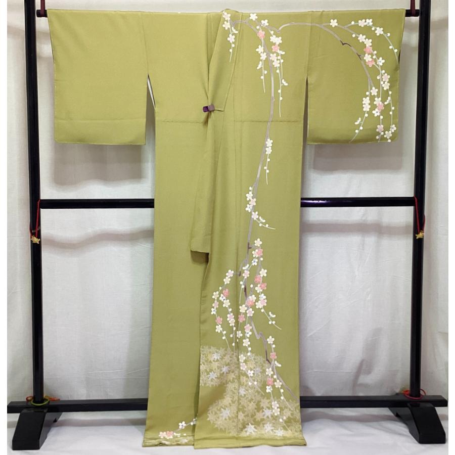 新品 正絹 訪問着 袷きもの 浜ちりめん 友禅加工 24016 t : 愛