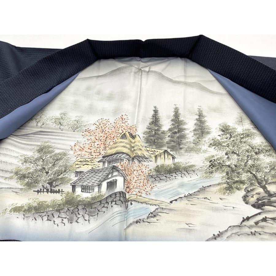 中古品 正絹 男物 大島紬 100山 亀甲 アンサンブル 着物 羽織 長襦袢 