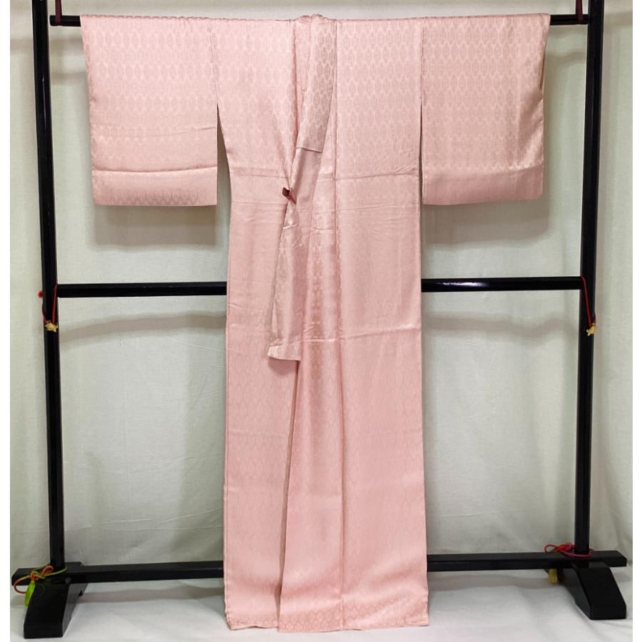 中古品 正絹 色無地 袷きもの 紋綸子 23028 t : 愛スタイルきもの 