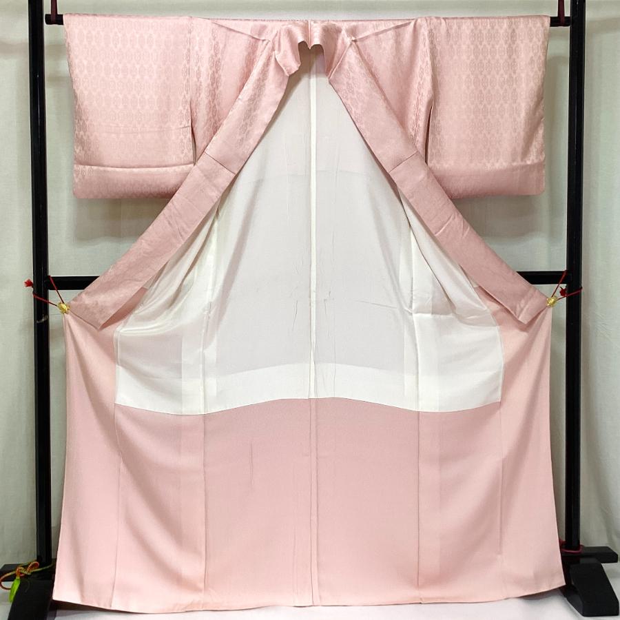 中古品 正絹 色無地 袷きもの 紋綸子 23028 t : 愛スタイルきもの 