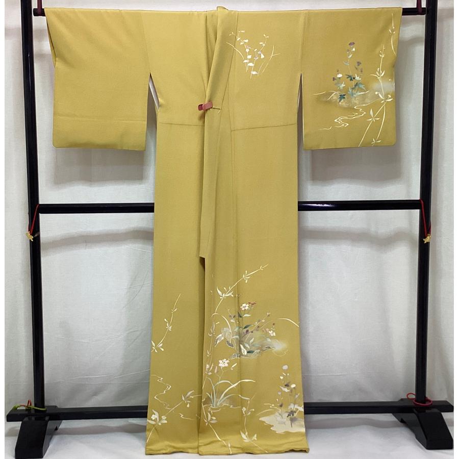 京友禅 訪問着 刺繍 金駒 金彩 暈し染 古典 正絹 躾糸付き 京友禅 訪問着 刺繍 金駒 金彩 暈し染 古典 正絹 躾糸付き