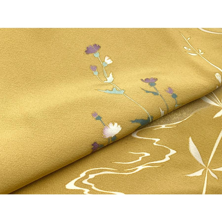 中古品 正絹 訪問着 袷きもの 京友禅金彩加工 ボカシ染 金駒刺繍