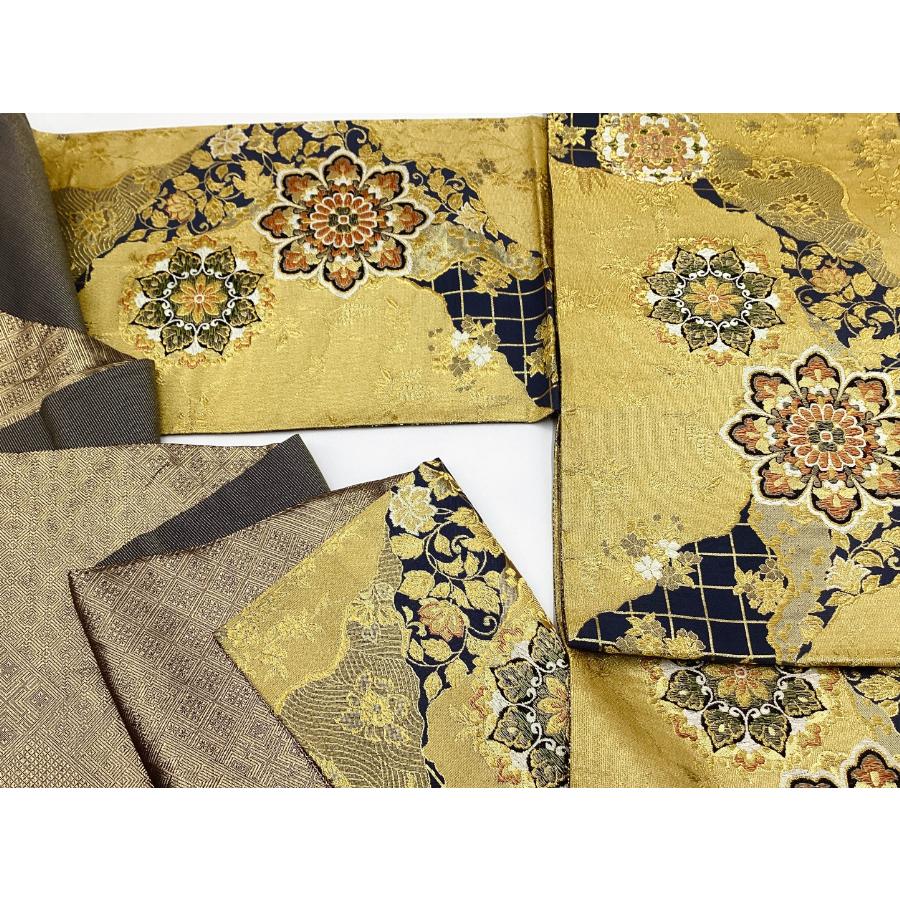 中古品 正絹 袋帯 佐賀錦 六通柄 裏地地紋織 O25045 t : 愛スタイル