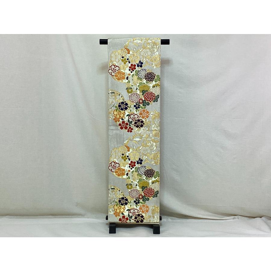 中古品　正絹　袋帯　西陣織　唐織　六通柄　裏地地紋織　O25046　t_6