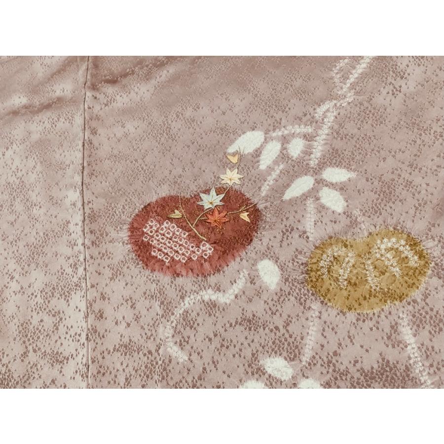 中古品 正絹 訪問着 友禅金彩加工 絞り刺繍入り 22094 t : 愛スタイル