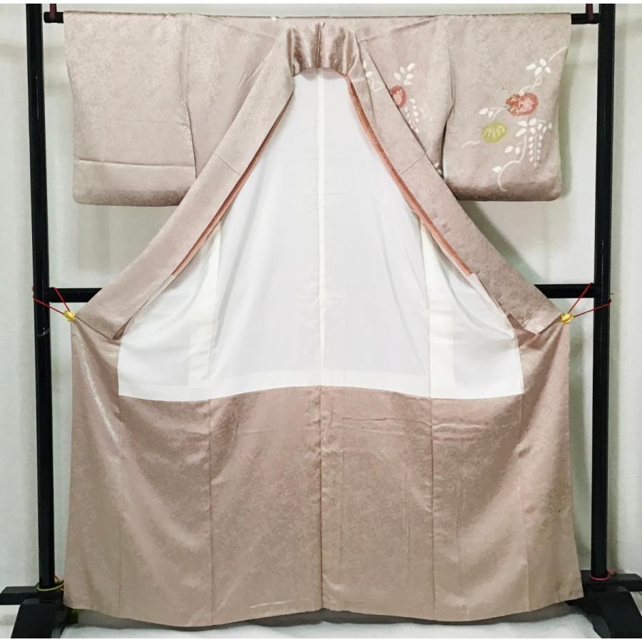 訪問着　友禅金彩加工　刺繍入り　絞り加工　身幅Ｌ寸 中古品 正絹 訪問着 友禅金彩加工 絞り刺繍入り 22094 t : 愛スタイル