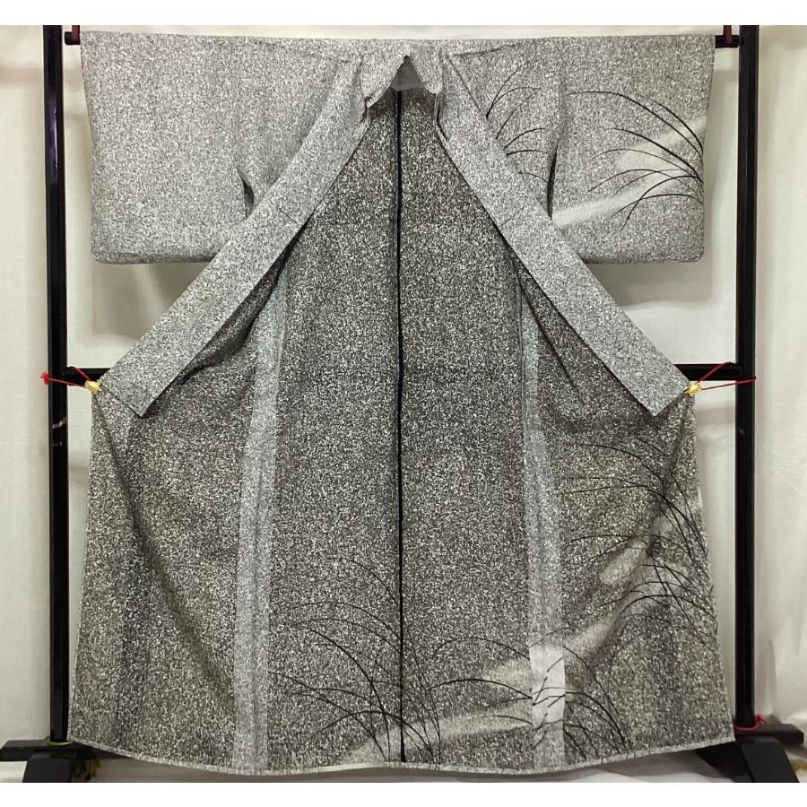 中古品　正絹　訪問着　夏物きもの　駒絽織　蒔糊加工　京友禅金彩　ボカシ染　24234　t_8