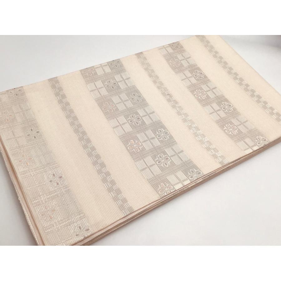 中古品　正絹　夏物　袋帯　絽織　全通柄　O22060　t_1
