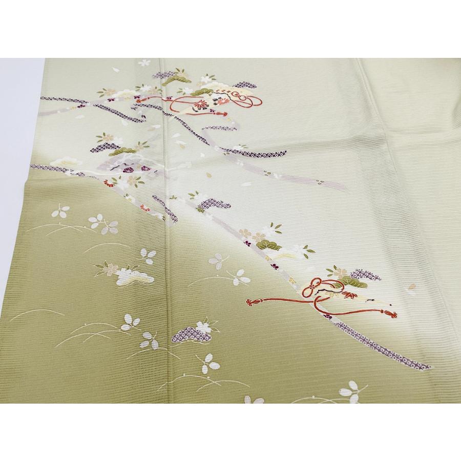 中古品 正絹 附下 夏物 駒絽織 京友禅金彩加工 ボカシ染 24249 t : 愛 