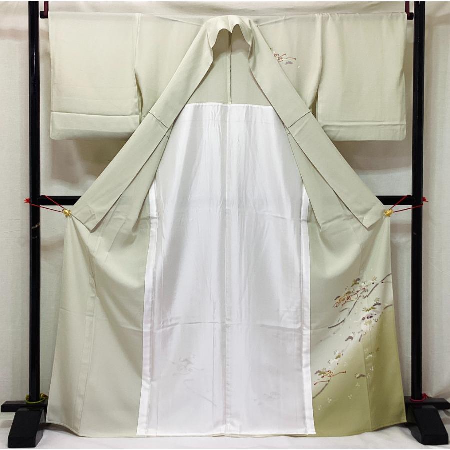 中古品 正絹 附下 夏物 駒絽織 京友禅金彩加工 ボカシ染 24249 t : 愛 