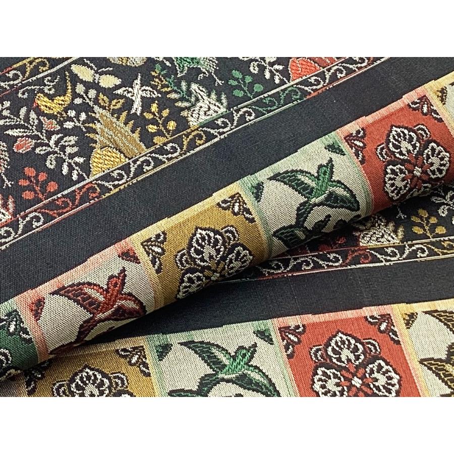 名古屋帯 美品 名品 全通 綿 【中古】 中古品 正絹 名古屋帯 経錦 全通柄 O25006 t : 愛スタイルきもの