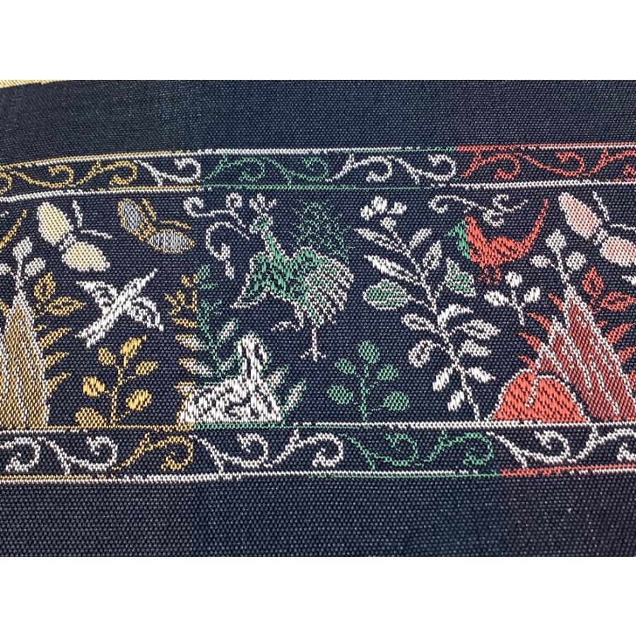 名古屋帯 美品 名品 全通 綿 【中古】 中古品 正絹 名古屋帯 経錦 全通柄 O25006 t : 愛スタイルきもの