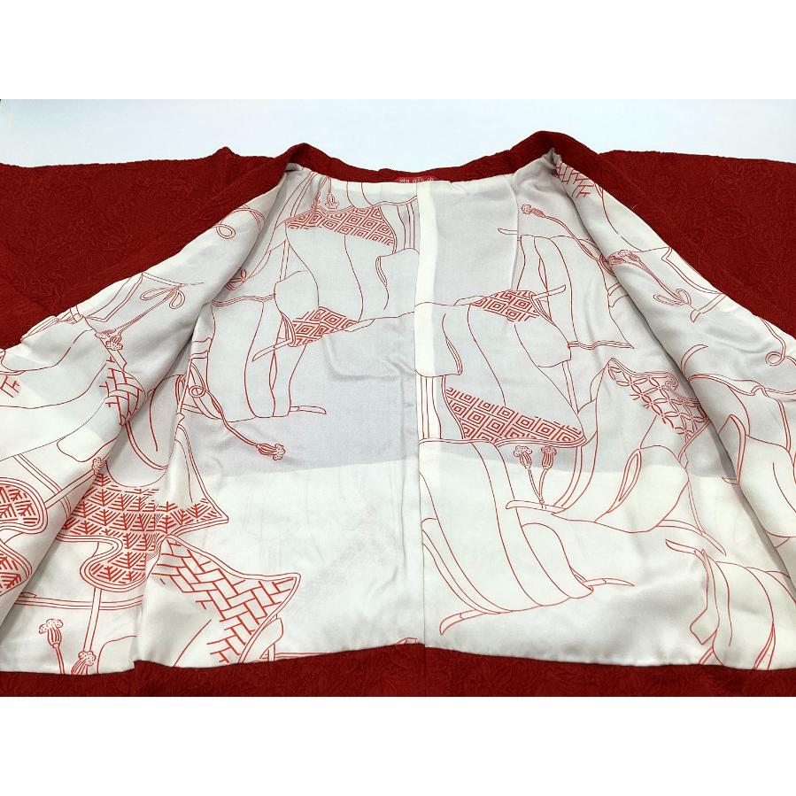 正絹　丹後ちりめん　道行コート【美品】 未使用品 正絹 コート 丹後ちりめん 絹繍 道行コート 友禅加工 24283 t