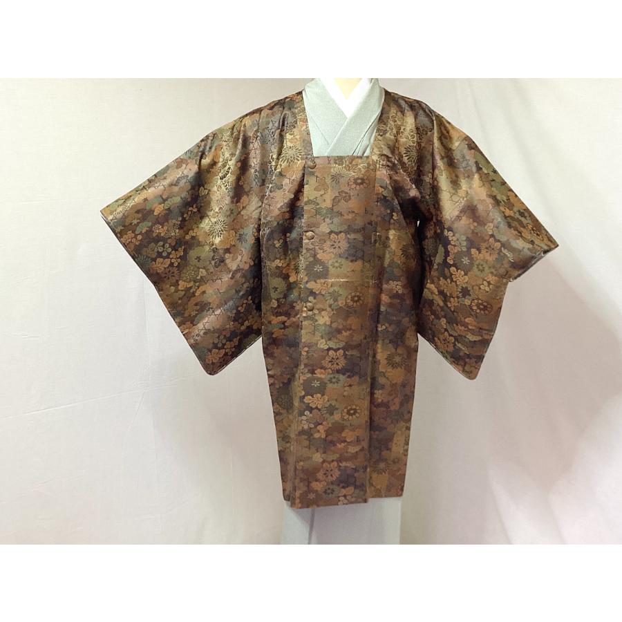 未使用品 正絹 コート 伝統工芸品 西陣織 菱屋六右衛門 朱珍 道行  