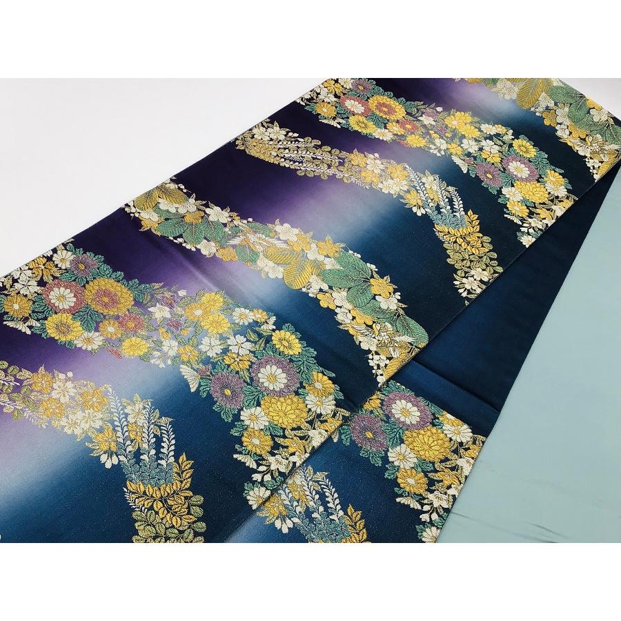 中古品 正絹 袋帯 西陣織 引箔 六通柄 長尺 O22123 t : 愛