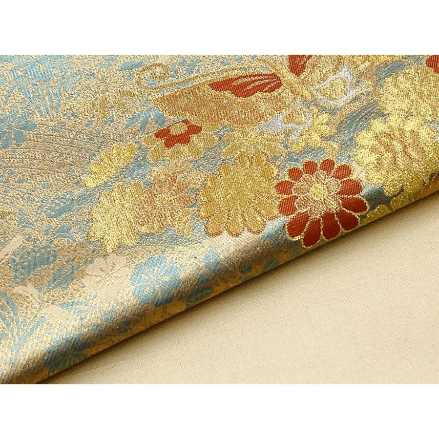 引箔 六通 袋帯　春夏 中古品 正絹 袋帯 引箔 六通柄 O24258 t : 愛スタイルきもの - 通販