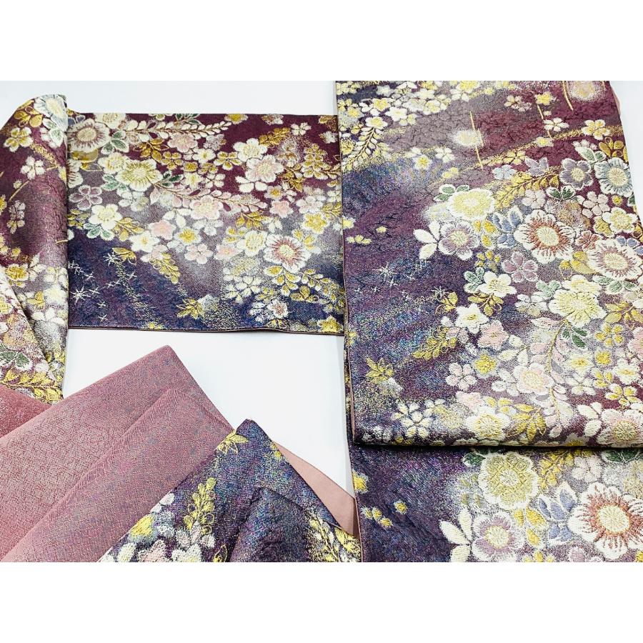中古品 正絹 袋帯 ラメ入 ふくれ織 六通柄 O25156 t : 愛スタイル 