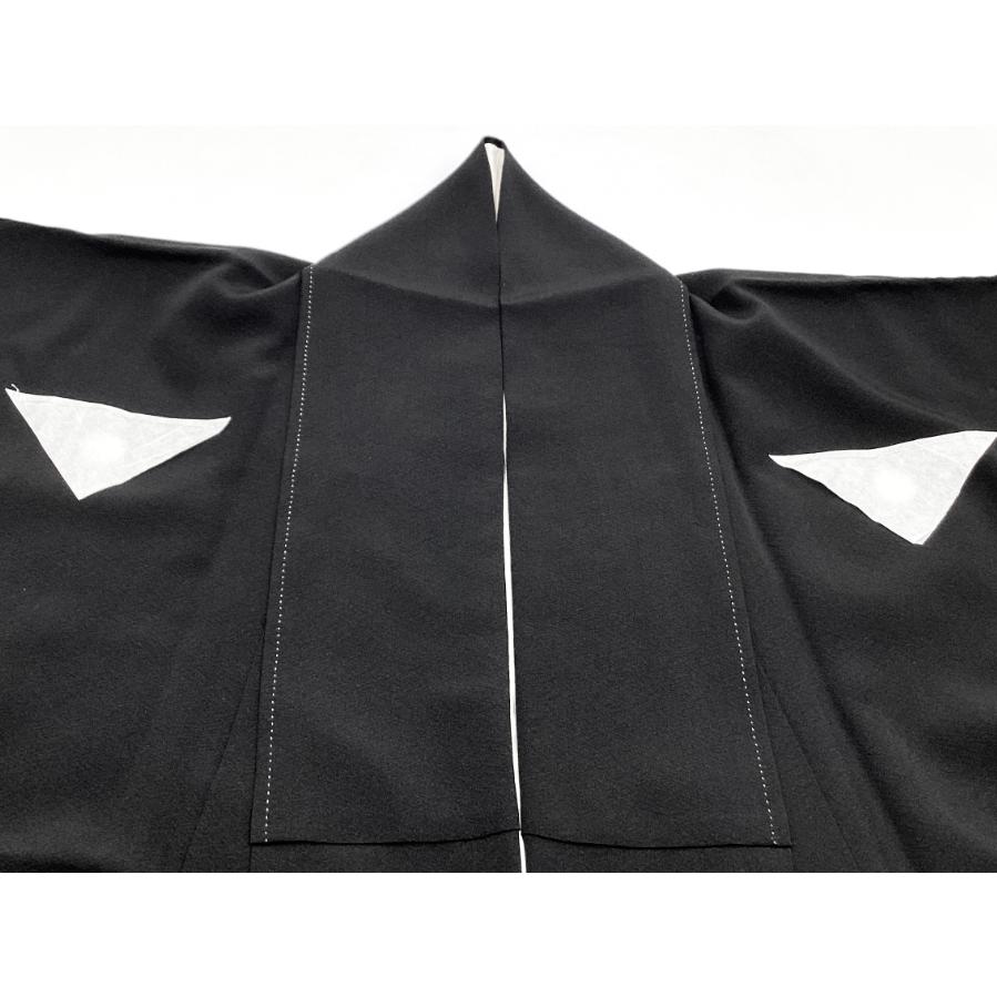 未使用品 正絹 黒留袖 京加賀友禅 比翼仕立て 剣片喰 紋入り 25431 t 