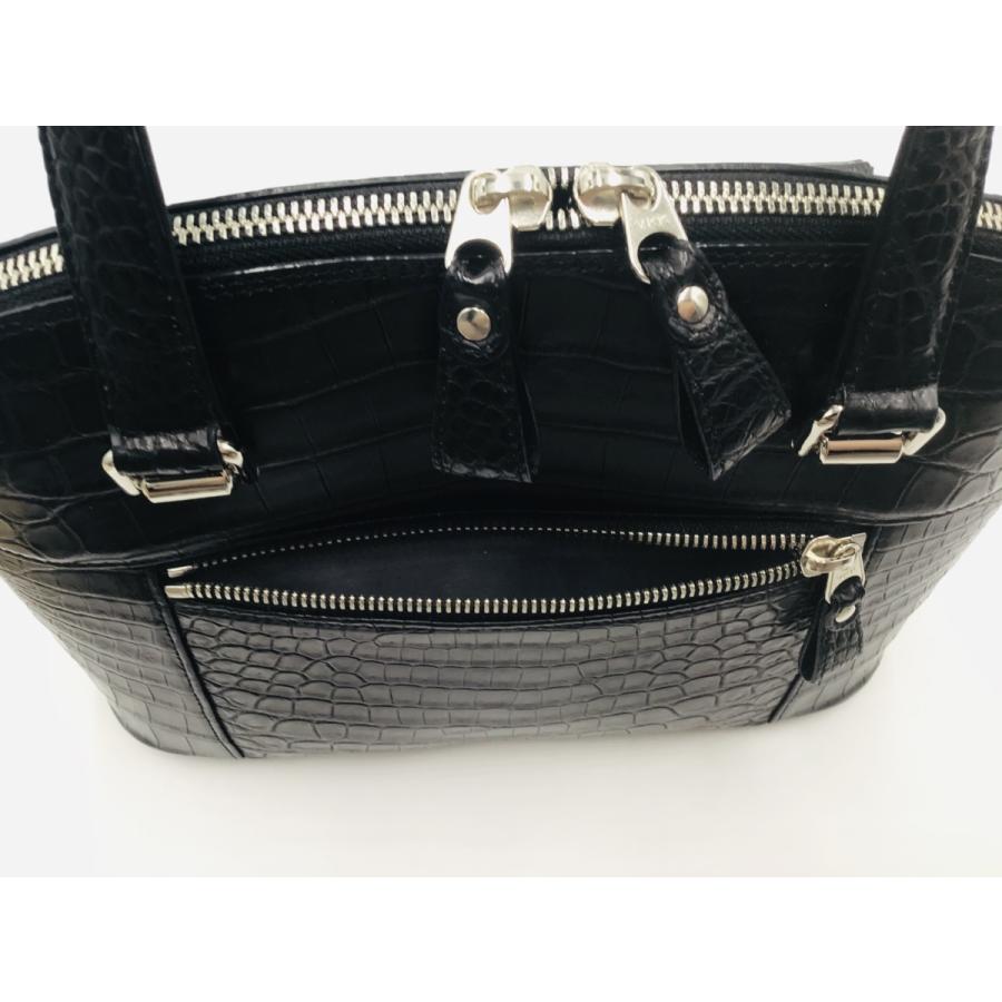 値下げ　中古品　マット　クロコダイル　バッグ　本革　2WAY　ＤＡＷＮ 中古品 マット クロコダイル 本革 2WAY ハンド バッグ