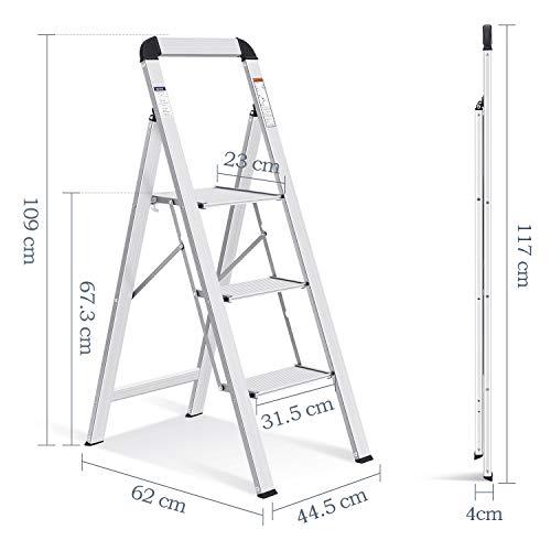 再再販キングラック アルミ踏み台 脚立 3段 幅広 上枠付き ステップ台