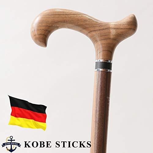 非常に高い品質 Kobe Sticks 老舗ドイツ ガストロック社製 世界最高峰の木製ステッキ ウォルナット レザー 80cm 身長154 155cmの方 介護用品 Smssvg Org