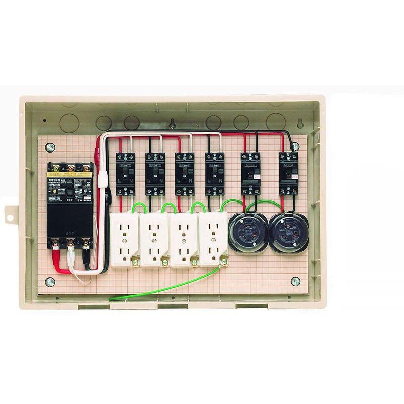未来工業　屋外電力用仮設ボックス　漏電しゃ断器・分岐ブレーカ・コンセント内蔵　ELB組込品　15-42HC4