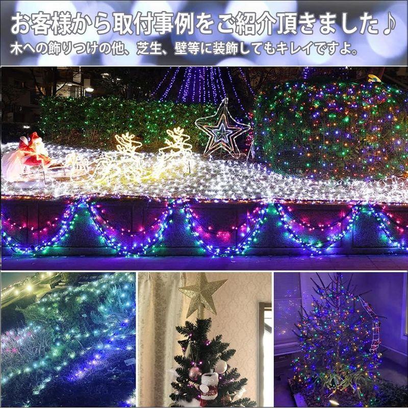 QUALISS　クリスマス　防滴　ライト　点滅　イルミネーション　400球　8種類　40m　LED　ゴールド　ストレート　Aコントローラ