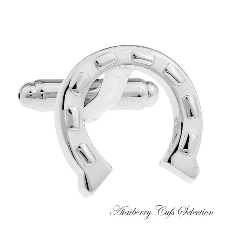 カフスボタン 蹄鉄 馬蹄 ていてつ ホースシュー 幸運のお守り 競走馬