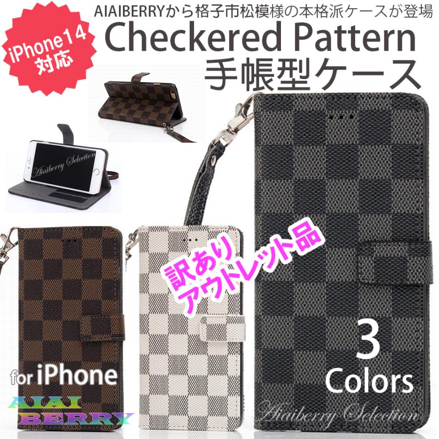 iPhone12、proケース チェック柄ポーチ iPhone ケース 13 16 15 14 12 SE2 SE3 8 7 手帳型 OUTLET 訳