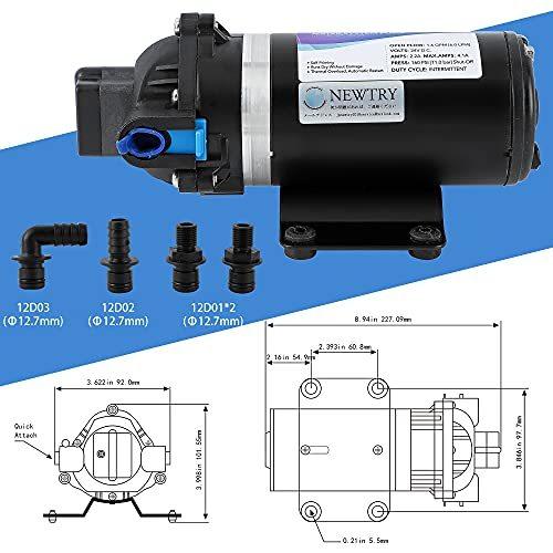 NEWTRY 高圧ポンプ 給水 排水ポンプ ダイヤフラムポンプ 電動ウォーターポンプ 最大揚程110ｍ 160PSI 最大吐出量6-7L/min 低騒 ロイヤルカナン 療法食 アミノペプチドフォーミュラ ドライ 犬用 3kg×2個 HOV1127546472(9939円)
