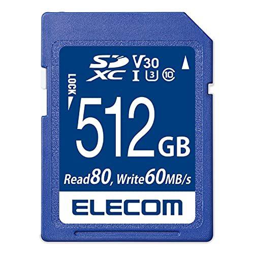 エレコム SDカード 512GB SDXC ビデオスピードクラス対応 UHS-I U3 80MB s データ復旧サービス付 MF-FS512GU13V
