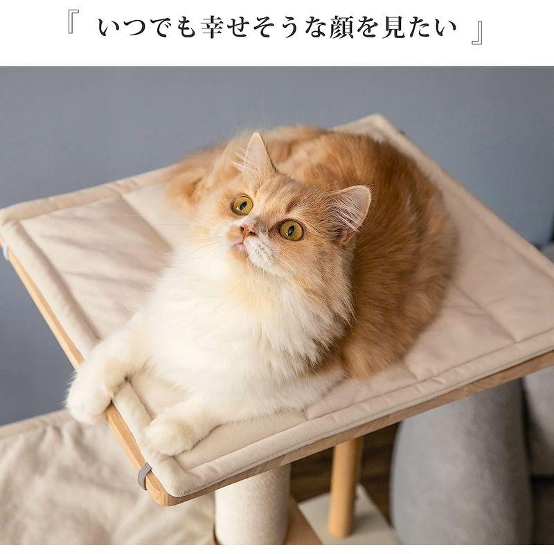 Mwpo キャットタワー 木製 木目調キャットタワー 新素材 毛抜け無し 組立簡単 大型猫 多頭飼い シンプル おしゃれ 耐久性が強い イン U1612402472(14214円)