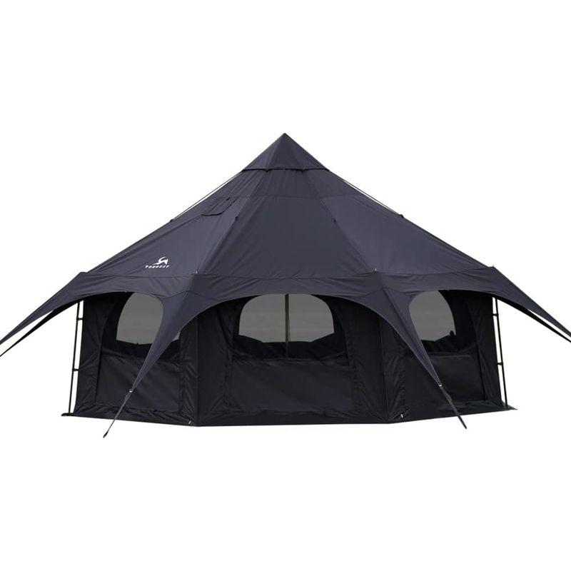 TOMOUNT ベルテント 5ｍ TC テント 豪華型 ポリコットンテント 8?10人用 設営簡単 撥水 通気 遮光 焚火 グループキャンプ