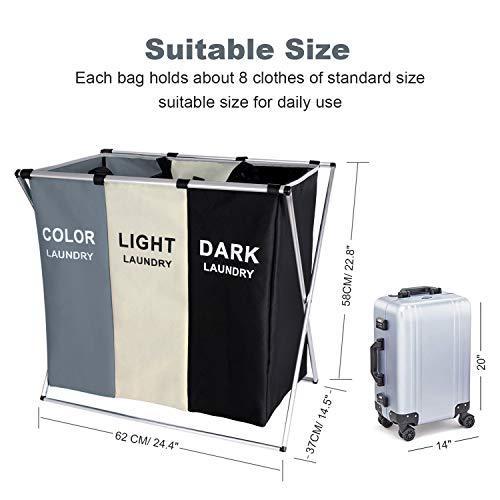 人気新品入荷 バスケット ランドリークロス 135l バッグ 23 14インチ 24インチ アルミフレーム 3セクション 折りたたみ式 ビン その他収納 ラック Baskincoffee Vicom Corp Com