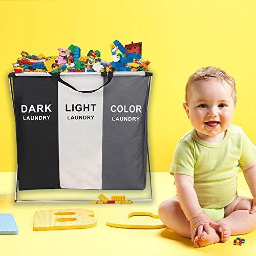 人気新品入荷 バスケット ランドリークロス 135l バッグ 23 14インチ 24インチ アルミフレーム 3セクション 折りたたみ式 ビン その他収納 ラック Baskincoffee Vicom Corp Com