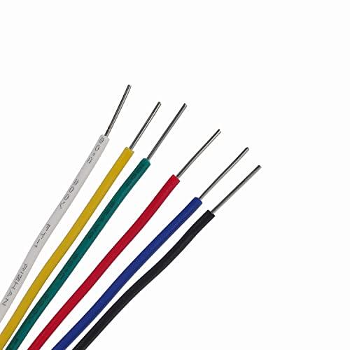 TUOFENG 22AWG ソリッドワイヤキット ジャンパーワイヤー 6色 30フィートスプールフックアップワイヤキット 22 awg 並行