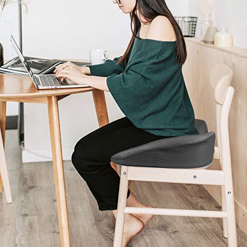 LOUTYTUO シートクッション枕 100%低反発素材 洗濯可能なカバー オフィスチェア/カーシート/車椅子用 尾骨/坐骨神経痛/背中 並行輸入 LOUTYTUO ブラック