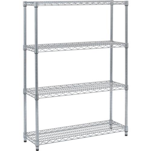 ＴＲＵＳＣＯ　ステンレス製メッシュラック　Ｈ１２２８ＸＷ１２０７ＸＤ４５７　４段　