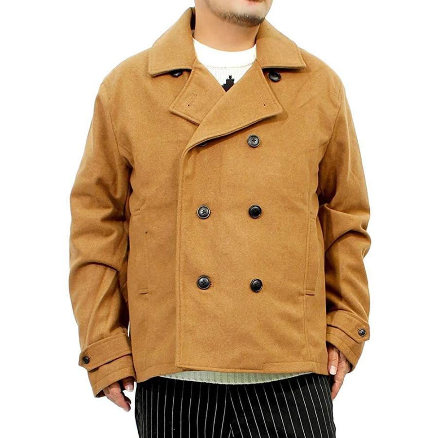 最安値で メンズ ピーコート 大きいサイズ キャメル 4l Pコート ショート丈 メルトン ウール その他コート アウター Sansyediciones Es
