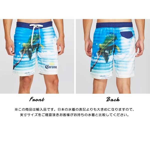 コロナエキストラ メンズ 水着 パームツリー ボーダー コロナ