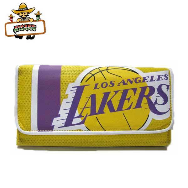 レイカーズ 評価 三つ折り長財布 財布 NBA LOS ANGELES LAKERS おさいふ 高評価なギフト ウェア素材 バスケットボール BASKETBALL ロサンゼルス ウォレット
