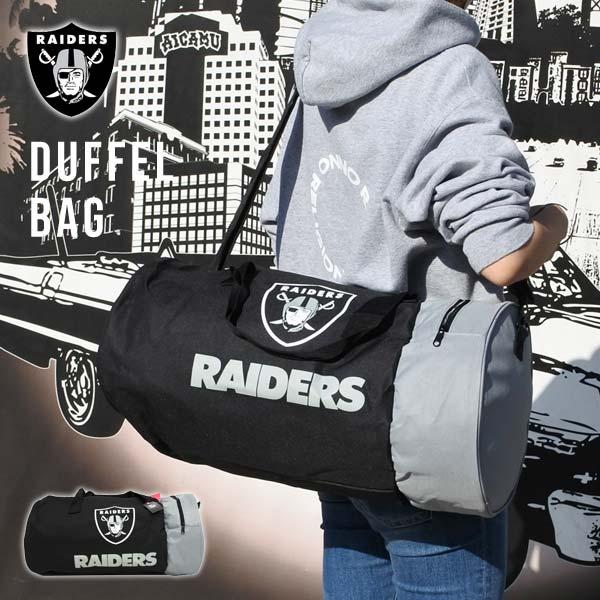 レイダース ボストンバッグ ロゴ 楕円 丸 ブラック NFL RAIDERS カバン