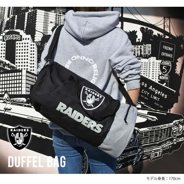 レイダース ボストンバッグ ロゴ 楕円 丸 ブラック NFL RAIDERS カバン