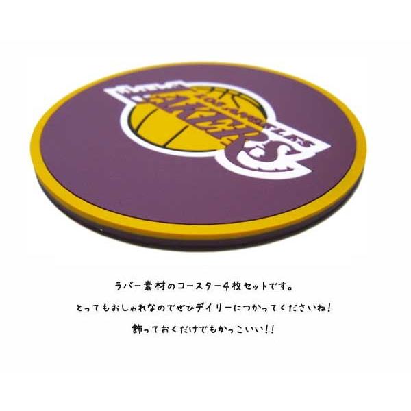 レイカーズ ラバーコースター 4枚セット NBA LOS ANGELES LAKERS 