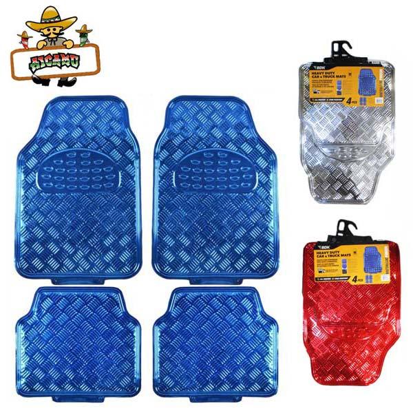 カーマット メタリック 全3色 4ピース セット フロアマット フロント