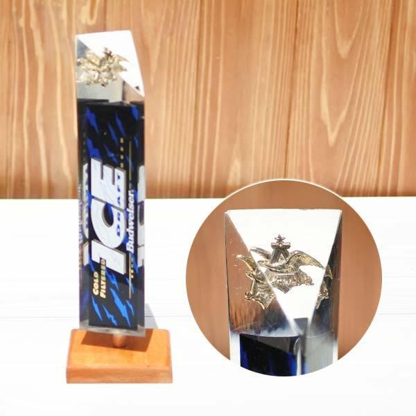 USED品 ビアサーバーノブ Budweiser ICE DRAFT 三角形 約20cm USED品 ビアサーバーノブ Budweiser ICE DRAFT 三角形 約20cm