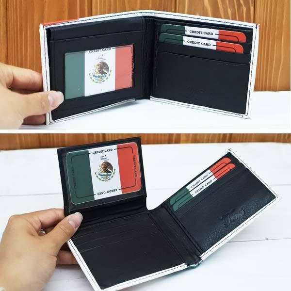 2つ折り財布 メキシコ 国旗 国章 財布 フェイクレザー ウォレット コンパクト カード入れ メキシコ 雑貨 合皮素材 メンズ レディース メキシコ雑貨 メキシカン｜aicamu｜03