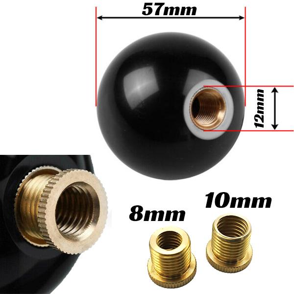 シフトノブ ビリヤード ボール No.8 ブラック 専用アダプター付き