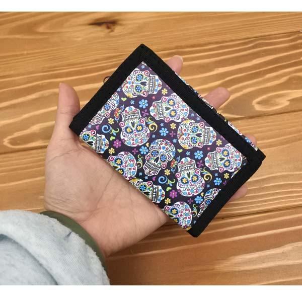 カラベラ 三つ折り財布 全5色 ミニ財布 ウォレット スカル ガイコツ