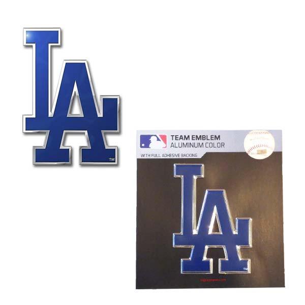 ドジャース ロゴ エンブレム アルミ製 ブルー MLB dodgers LA 
